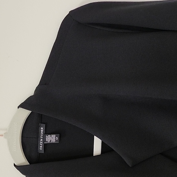 Eileen Fisher preppy  Black  Drape Open Blazer Office Siren size Small - Picture 8 of 17